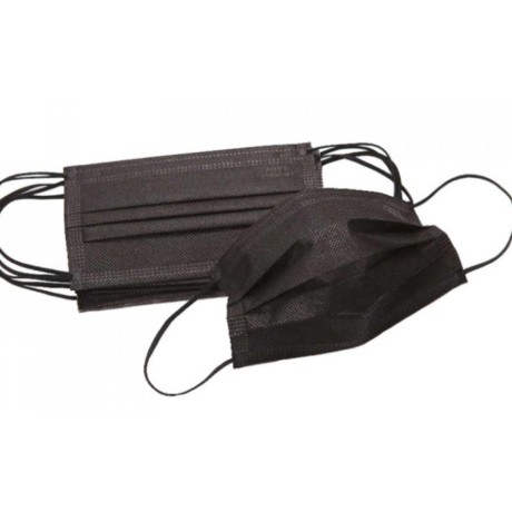 Ochranná 3-vrstvá rouška z netkané textilie - 50 ks, černá