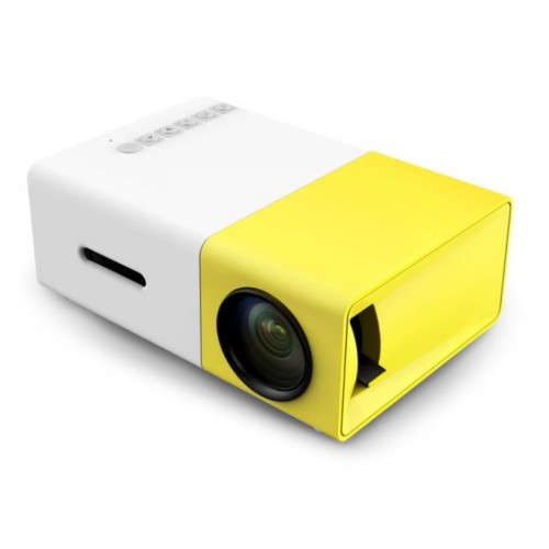 Mini projektor YG-300 Full HD 1080p, bílo-žlutá