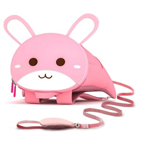 Dětský batoh Nohoo - 3D králíček, 25,5 x 21,5 cm, růžová