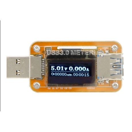 USB tester (měřič) napětí a proudu KKmoon USB 3.0, oranžová