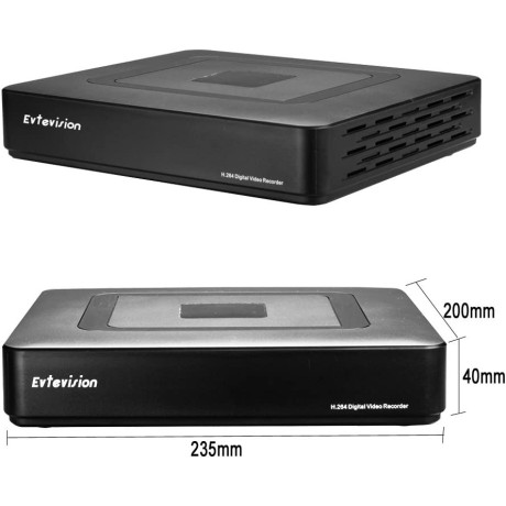Síťový DVR videorekordér Evtevision ES-H7008 (8kanálů), černá
