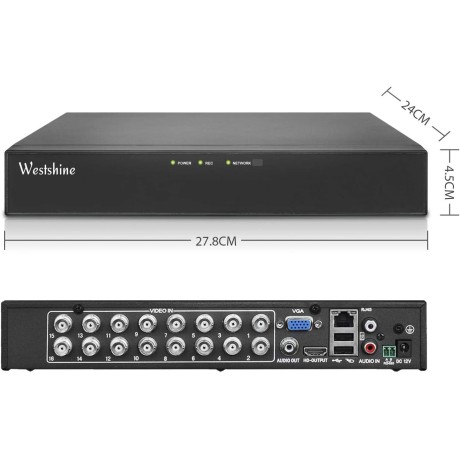Síťový DVR videorekordér Westshine WS-A1004-LH(4kanály), černá