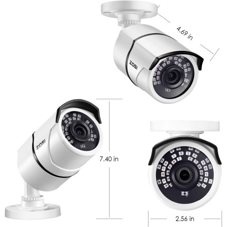 Sada čtyř bezpečnostních kamer CCTV Zosi ZG2612A, bílá
