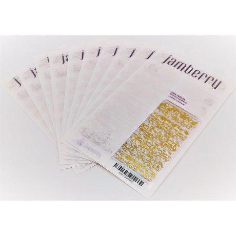 Nehtový wrap Jamberry 1K48 - Gold Floral, 10ks
