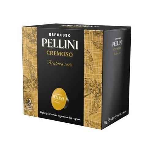 Kávové kapsle Espresso Pellini cremoso Arabica 100%, 10 kapslí