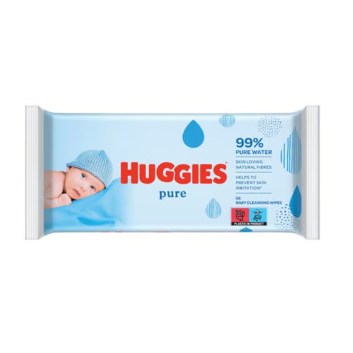 Dětské vlhčené ubrousky Huggies pure, 56ks
