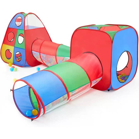 Dětský stan na hraní s tunelem Stlove 4v1, barevná