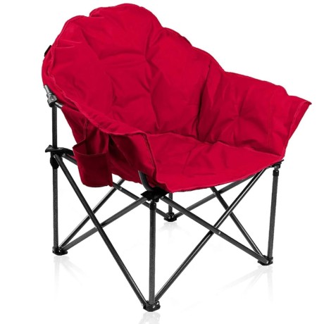 Kempingová skládací židle maxi Alpha Camp, nosnost 150kg, červená