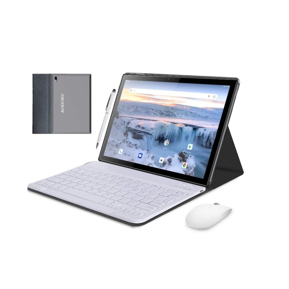 10" Tablet s pouzdrem a příslušenstvím Aodoeu G18, 4/64 GB, 4G, šedá