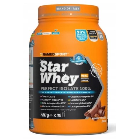 Proteinový prášek NamedSport Star Whey, čokoláda, 750 g
