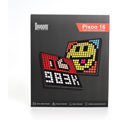 Digitální rámeček Divoom Pixoo 16, 16 x 16 cm, černá