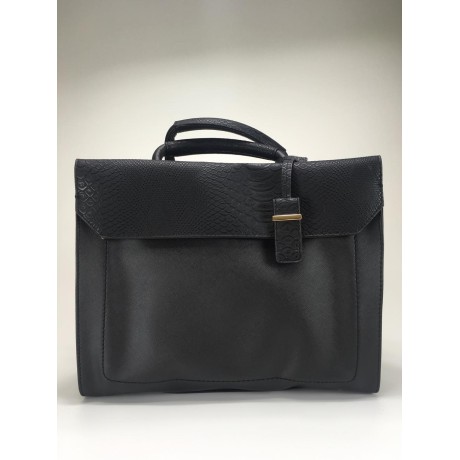 Elegantní kufříková černá kabelka do ruky z ekokůže