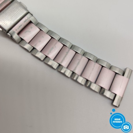 Náhradní ocelový řemínek Wearlizer pro hodinky Fitbit, růžová